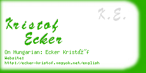 kristof ecker business card